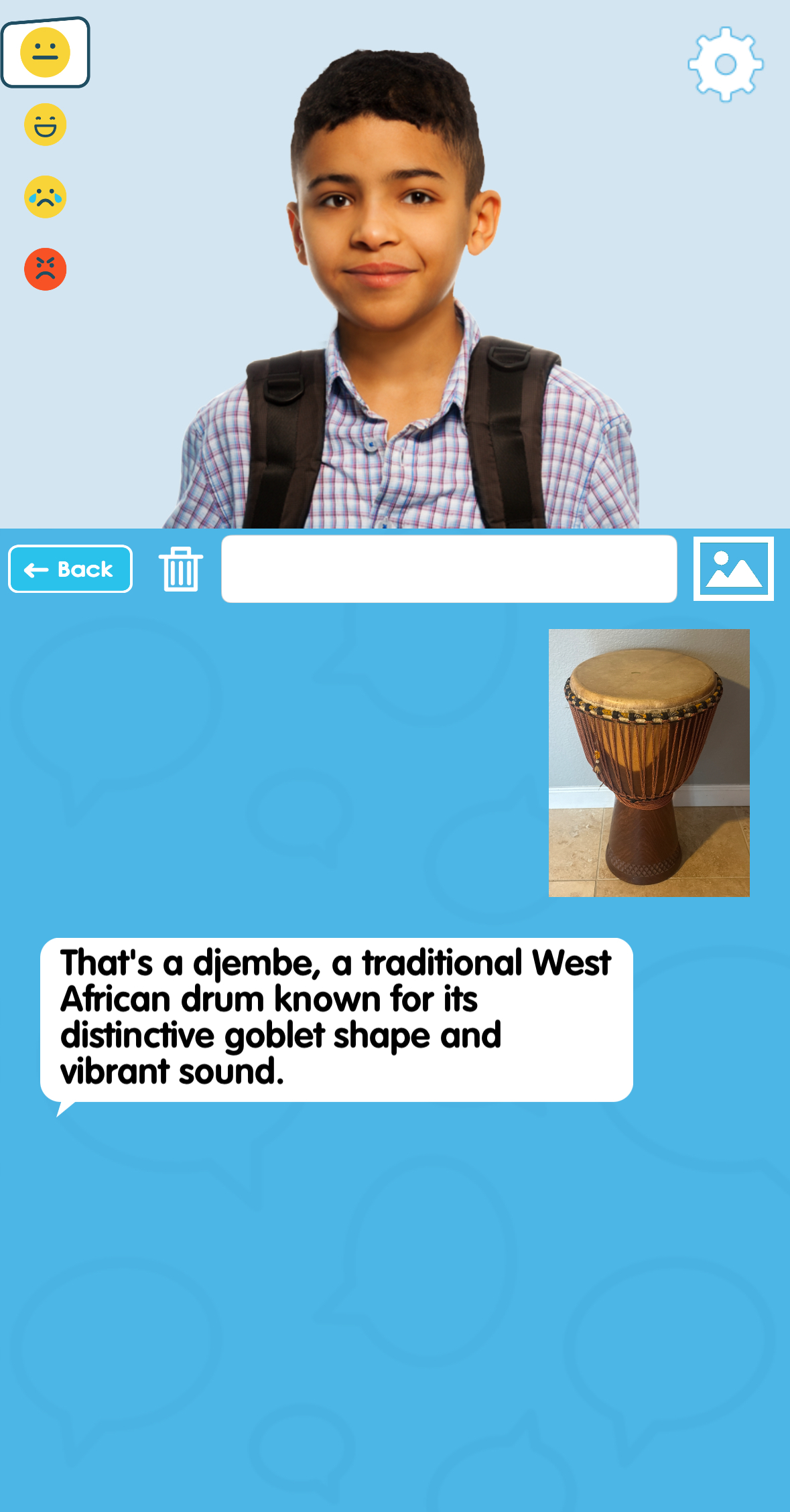 InnerVoice identifying the djembe and explaining it